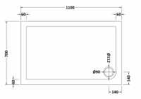 Nuie Pearlstone 1000 x 800 Rectangle Shower Tray 