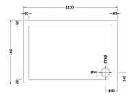 Nuie Pearlstone 1400 x 900 Rectangle Shower Tray 