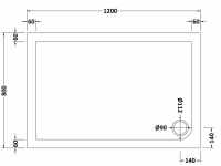 Nuie Pearlstone 1200 x 760 Rectangle Shower Tray 