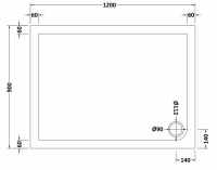 Nuie Pearlstone 1200 x 800 Rectangle Shower Tray 