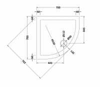 Kudos Kstone 1000 x 1000mm Quadrant Anti-Slip Shower Tray