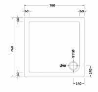 Nuie Pearlstone 800 x 800 Square Shower Tray 