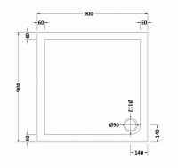 Scudo Square Stone Resin Shower Tray 900 x 900mm