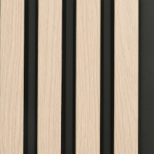 Oak & Black Waterproof Slatwall Panel Multipack - 3 * 2400x170mm Panels