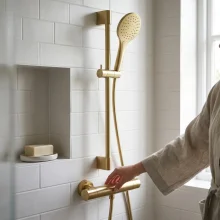 Tailored Bathrooms Beaumaris Traditional Brushed Brass Shower Kit