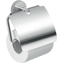 Origins Living Eros Chrome Toilet Roll Holder with Cover