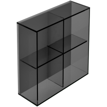 Origins Living Pier Black Smoked Glass 4 Box Square Bathroom Shelf