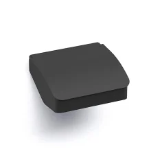 Origins Living S Cube Matt Black Toilet Roll Holder with Cover
