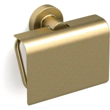 Origins Living Tecno Project Brushed Brass Toilet Roll Holder with Cover