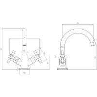 Semois Basin Mixer with Click-Clack Waste