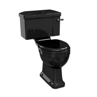 Burlington Jet Black Traditional Close-Coupled Toilet - Flush Handle