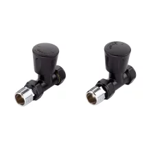 ECO Satin Black Straight Radiator Valves