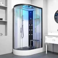 Insignia Showers Monochrome Right Hand Offset Quadrant Steam Shower - 1200 x 800mm