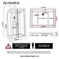 Insignia Showers PR12L-O-S Premium Steam Shower Cabin - 1200 x 800mm - Left Hand