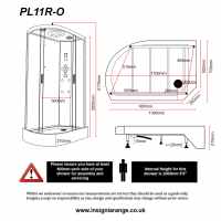 Insignia Showers PL11L-O Platinum Hydro Massage Shower Cabin - 1100 x 700mm -Left Hand