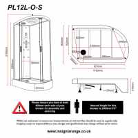 Insignia Showers PL11R-O Platinum Hydro Massage Shower Cabin - 1100 x 700mm - Right Hand