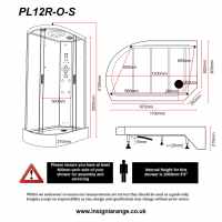 Insignia Showers PL11R-O-S Platinum Steam Shower Cabin - 1100 x 700mm - Right Hand