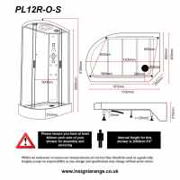 Insignia Showers PR12R-O Premium Hydro Massage Shower Cabin - 1200 x 800mm - Right Hand