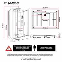 Insignia Showers PL12L-O-S Platinum Steam Shower Cabin - 1200 x 800mm - Left Hand