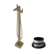 Abacus Plan Freestanding Bath Shower Mixer Tap - Brushed Nickel