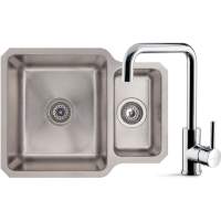Prima+ 1.5 Bowl R25 Rev. Undermount Kitchen Sink & Riace Single Lever Tap Pack