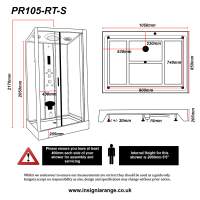 Insignia Showers PR14-RT-S Premium Twin Steam Shower Cabin - 1400 x 900mm