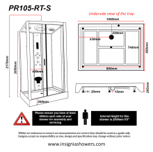 Insignia Showers Platinum Twin Hydro Massage Shower Cabin - 1400x900 - Black Frame