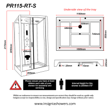 Insignia Showers PR105 Premium Hydro Massage Shower Cabin 1050 x 850mm