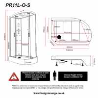 Insignia Showers PR10-Q-S Premium Steam Shower Cabin - 1000 x 1000mm 