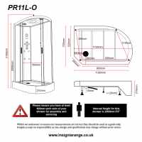 Insignia Showers PL10-Q-S Platinum Steam Shower Cabin - 1000 x 1000mm 