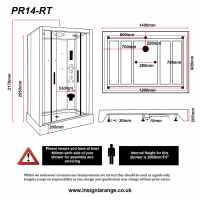 Insignia Showers Platinum Twin Steam Shower Cabin - 1400 x 900mm - Chrome Frame