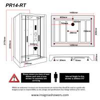 Insignia Showers PR12L-O-S Premium Steam Shower Cabin - 1200 x 800mm - Left Hand