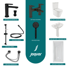Jaquar Complete Bathroom Suite In Matt Black 1700mm Bath 