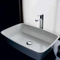 Clearwater Formoso Gloss Clear Stone Countertop Basin - 550 x 350 - B1ACS