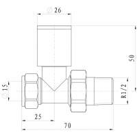 ASP Single Modern Chrome Radiator Valve - Straight 10913