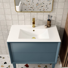 Pekin 615mm Matt Cotton Wall Hung Vanity Unit with Ceramic Basin