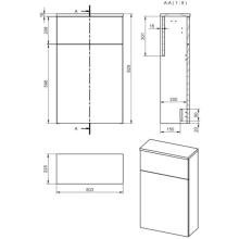 Merchtem 500mm Matt Reed White Floor Standing Toilet Unit