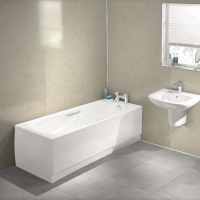 Dove Grey Showerwall Compact Tile Effect Wall Panel - 1220 x 2400mm