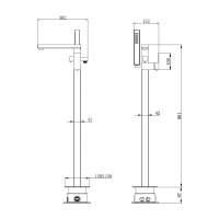 Abacus Brushed Nickel Overflow Bath Filler Tap 