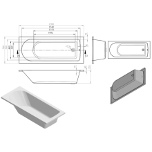 Beaufort Rockall 1700 x 750 Single Ended Bath