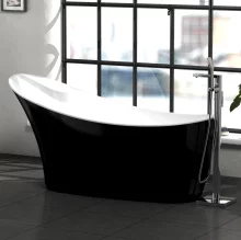 Charlotte Edwards Portobello Gloss Black 1700 x 730mm Modern Freestanding Bath