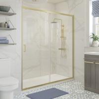 Prime 1000mm Sliding Door Shower Enclosure - Brushed Brass