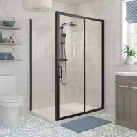 Abacus Wetroom Matt Black Glass Inline Support Arm