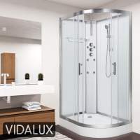 Vidalux Pure 1200 Hydro Massage Shower Cabin - 1200 x 800mm - Right Handed - Black Glass
