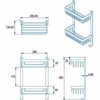 Croydex Premium Shower Caddy - 80 x 300 x 141mm - Rust Free