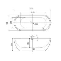 Abacus Varese S Freestanding Bath 1700 x 800mm