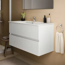 Piatta Smoked Sage 600mm Wall Hung Vanity Basin Unit with Countertop