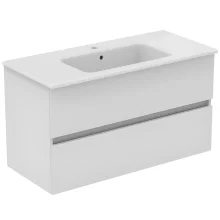 Ideal Standard Eurovit+ 1000mm Gloss White Wall Mounted 2 Drawer Unit And Basin