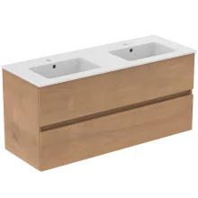 Ideal Standard Eurovit+ 1200mm Natural Oak Wall Mounted 2 Drawer Unit and Basin