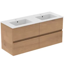 Ideal Standard Eurovit+ 1200mm Natural Oak Wall Mounted 4 Drawer Unit and Basin